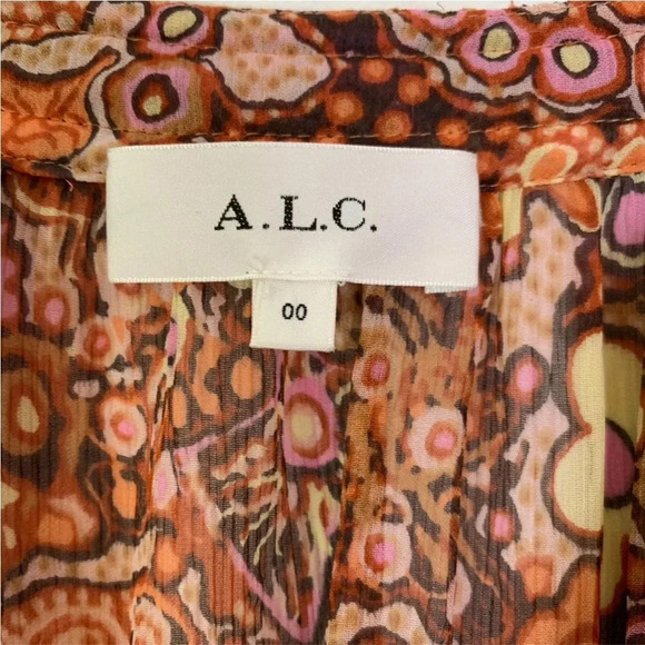 A.L.C. Silk Carly Floral Smocked Mini Dress Size 00 NWT - Picture 11 of 15